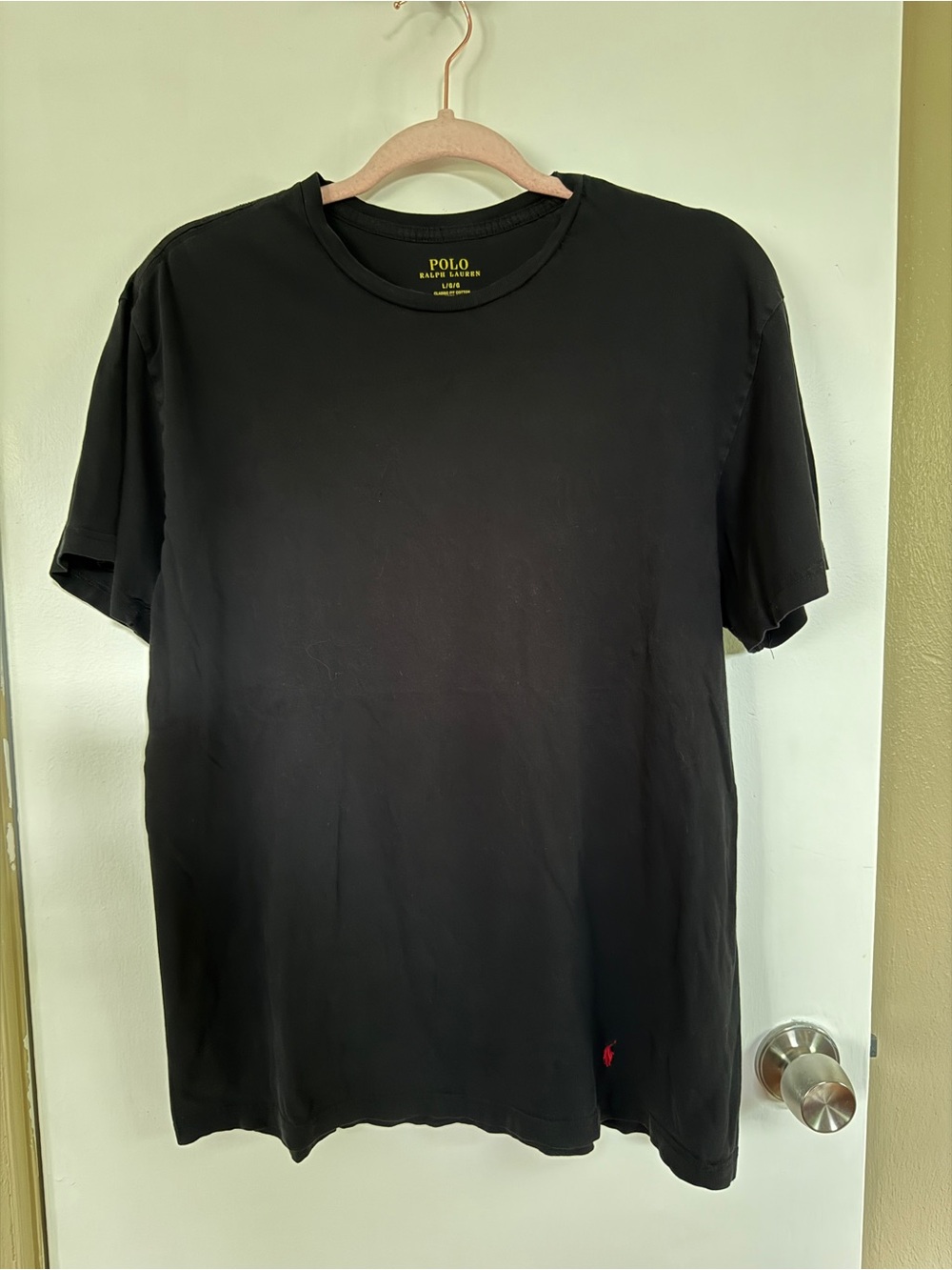 Polo by Ralph Lauren Black Short-Sleeve Crewneck Tee with Red Pony
